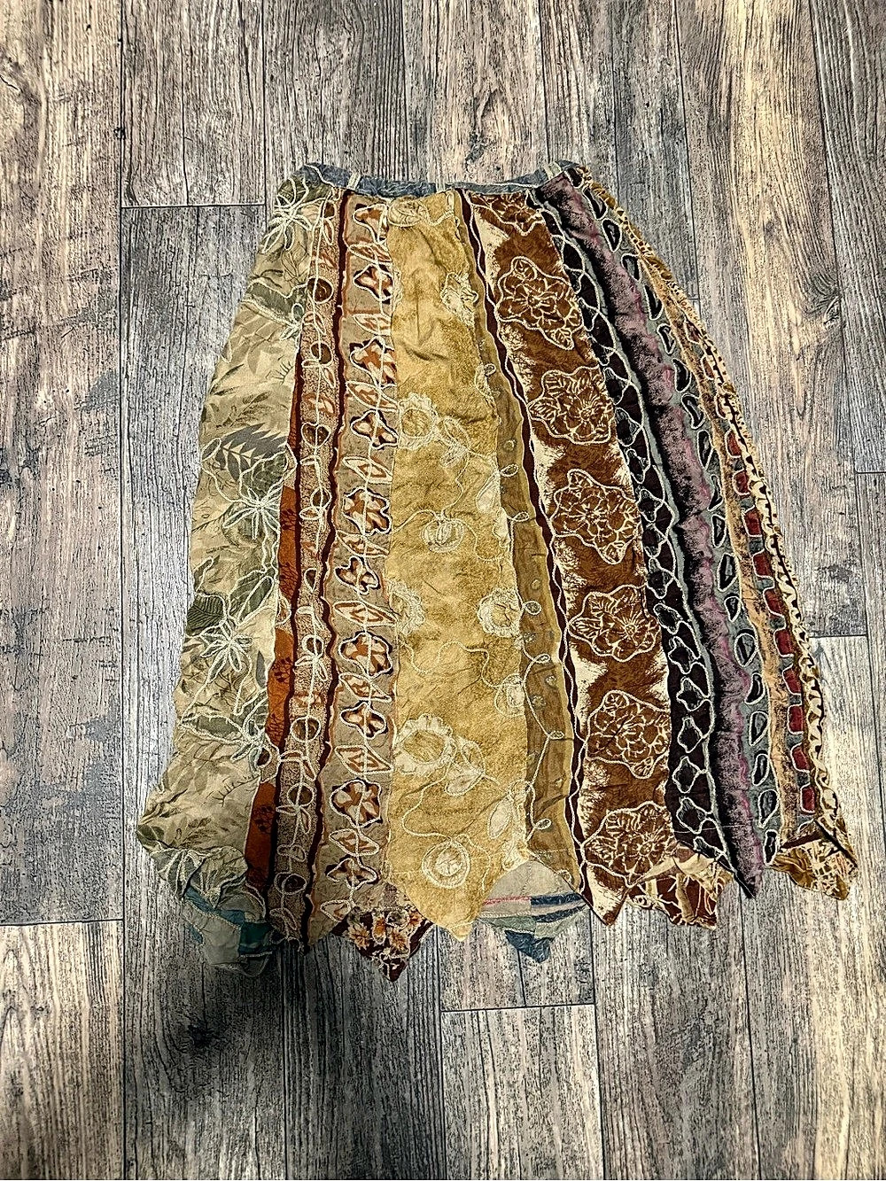 Sacred Threads Patchwork Bohemian Midi Skirt